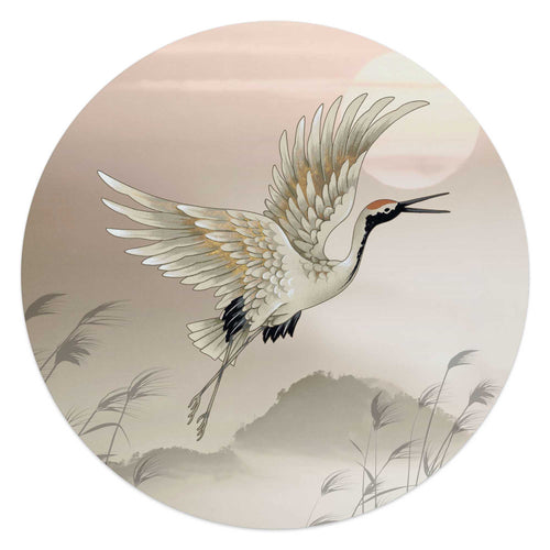 Reinders glasschilderij Kraanvogels in Pastel - Ø 50cm