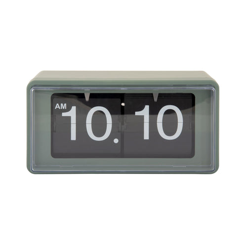 Karlsson wandklok Retro Boxed Flip - groen - 20x10x10cm - vtwonen shop
