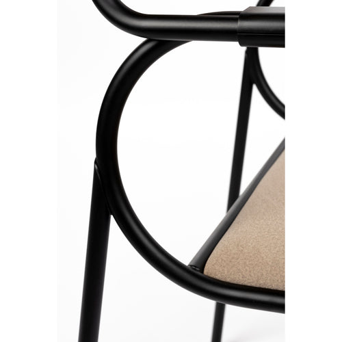 Zuiver Alba Eetkamerstoelen armleuning Zwart/Beige - Set van 2 - vtwonen shop