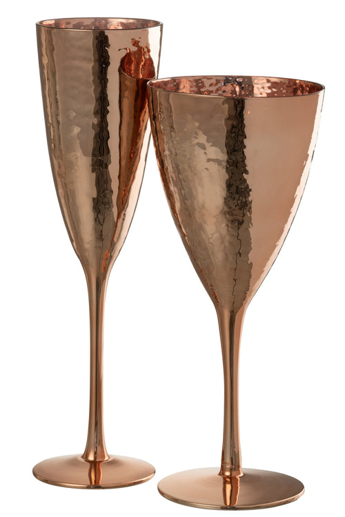 J-Line champagne glas Spiegel - glas - koper