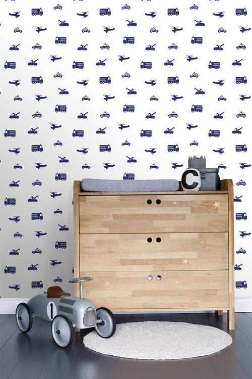 ESTAhome behang auto's blauw - 53 cm x 10.05 m - 137321