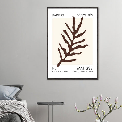 Artfulprints Poster Matisse – Ocean flora brown   - 30x40 cm - Bruin