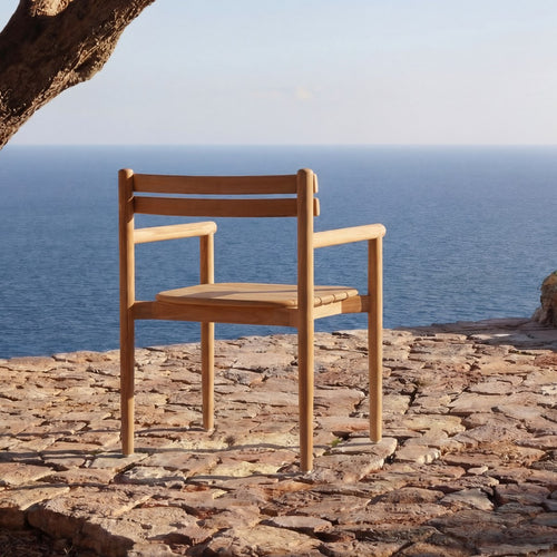 Tikamoon Uitschuifbare Tuinset in massief teak 6 personen - Naturel