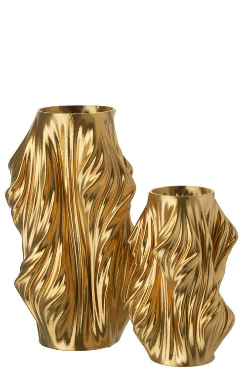 J-Line vaas 3D Print Onregelmatig - porselein - goud - large
