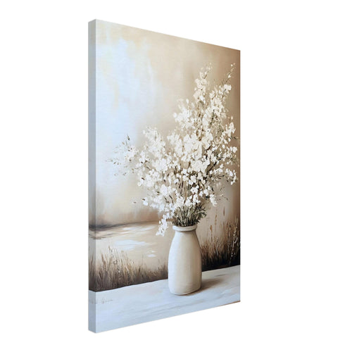 Artfulprints Canvas Timeless white bouquet canvas - 40x60 cm - beige