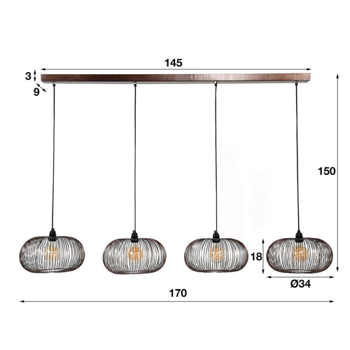 Duverger® hanglamp Filter - metaal - 4 lichtpunten - vtwonen shop