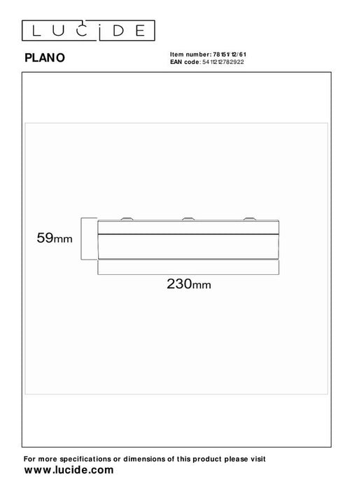 Lucide plafonnière badkamer PLANO - 1xGeïntegreerde LED - Opaal