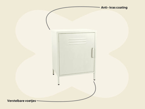 MaximaVida metalen lockerkastje Finn 52 x 40 x 67 cm ivoor