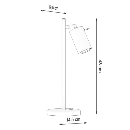 Sollux Lighting Tafellamp RING zwart - 14,5x19,5x43cm