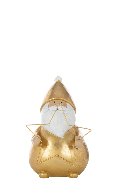 J-Line figuur Kerstman Bril - polyresin - goud - large - vtwonen shop