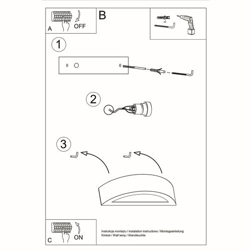 Sollux Lighting Wandlamp keramiek ATENA - 40,5x14,5x10cm