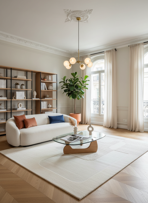 AFK Living vloerkleed Vauban - reliëfeffect - wit - 200x290 cm