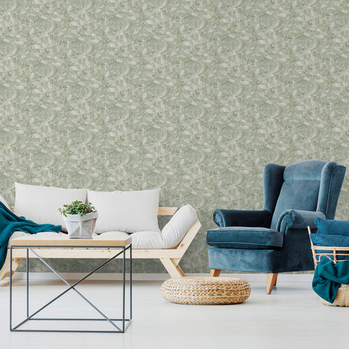 Sanders & Sanders behang getekende bladeren groen - 53 cm x 10,05 m - 640749