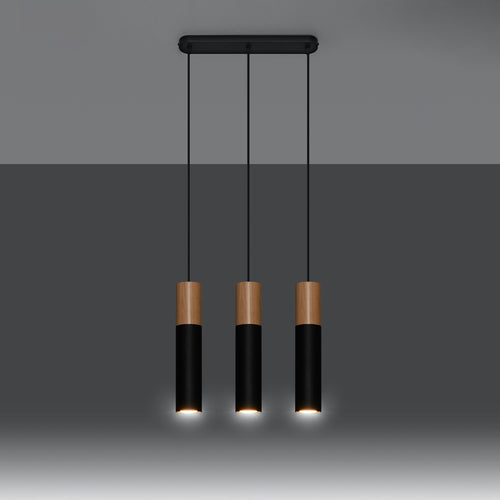 Sollux Lighting Hanglamp PABLO 3 zwart - 45x6x90cm