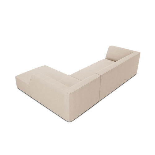 Cosmopolitan Design - Modulaire hoekbank rechts Siena 4-zits, structurele stof beige - 180x273x69cm