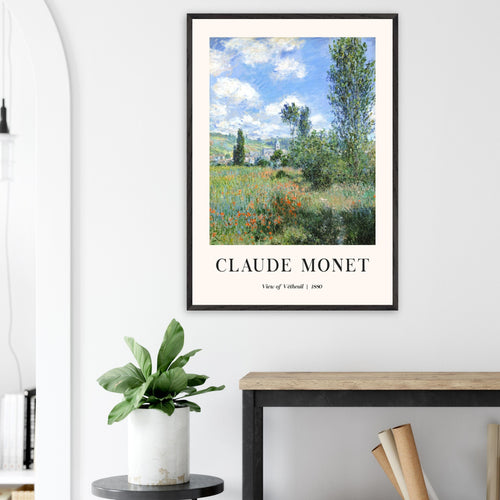 Artfulprints Poster met Lijst Claude Monet - View of Vétheuil II   - 30x40 cm - Groen