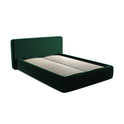 LaMiaSofa Bed met opbergruimte Firenze - velours - flessengroen - 180x225x82