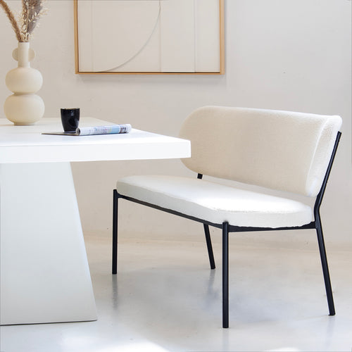 Giga Meubel Eetkamerbank Maddie - Stof - Beige - 160cm - vtwonen shop