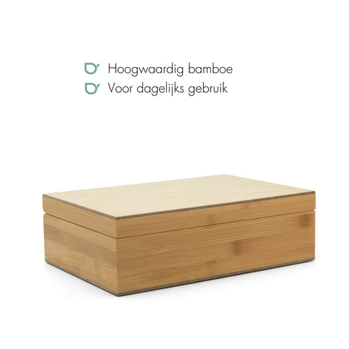 Bredemeijer – Theedoos met 6 theeblikjes - Bamboe - vtwonen shop