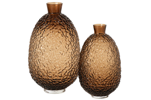 J-Line vaas - glas - bruin - large