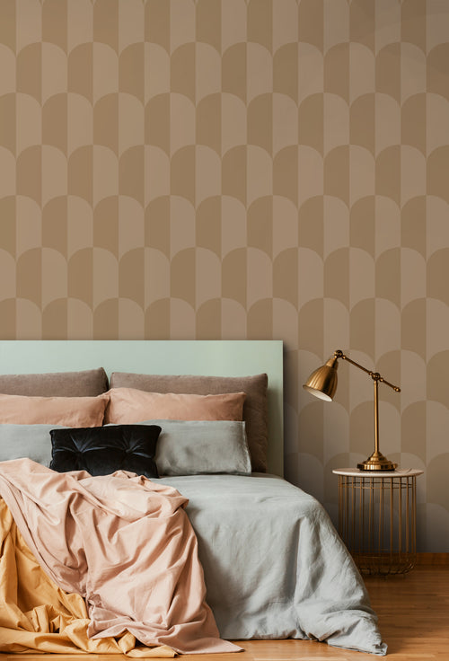 ESTAhome behang art deco bogen donker beige - 50 x 900 cm - 131236
