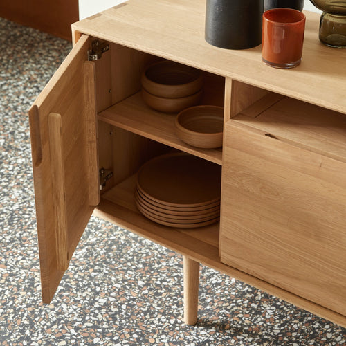 Tikamoon Dressoir van massief eikenhout 180 cm - Naturel