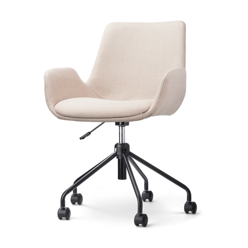 Nolon Nout-Eef Bureaustoel Beige - Armleuning - Zwart Onderstel - vtwonen shop