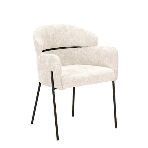 StarFurn Eetkamerstoel Otis - Wit Stof - Set van 2