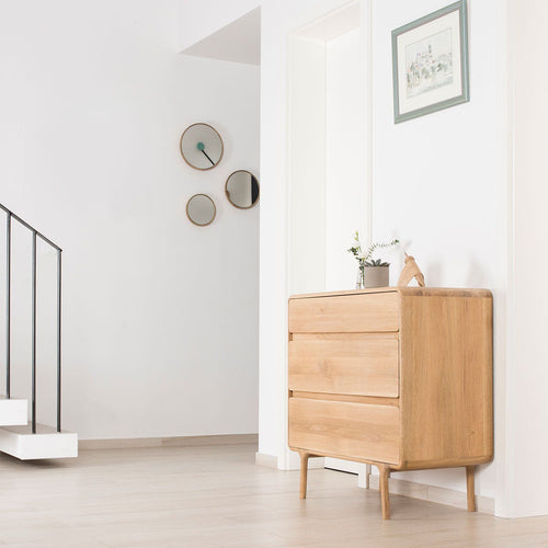 Gazzda Fawn Drawer Eikenhouten Ladekast - Whitewash - vtwonen shop