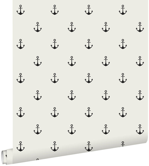 ESTAhome behang ankers beige en zwart - 53 cm x 10.05 m - 128873