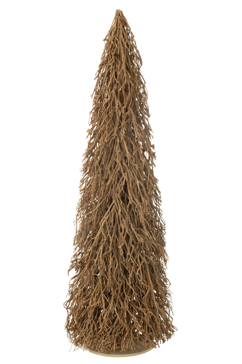 J-Line decoratie Kerstboom - theeboomhout - naturel - large