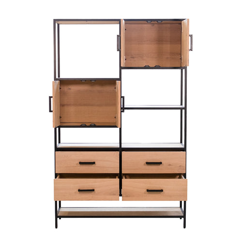 DÉJA Living Vakkenkast Soy - Metaal/Eikenhout - 120x40x190cm - vtwonen shop