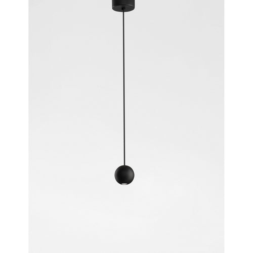 Merano Burbank Slanke hanglamp plafondlamp zwart aluminium zwart stof draad LED 4,5W 220Lm 3000K