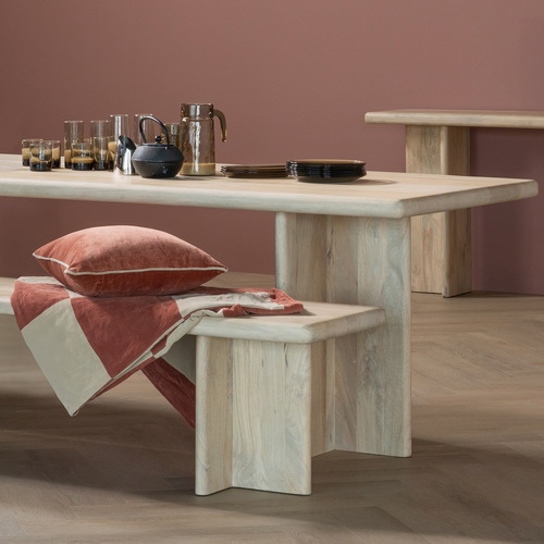 WOOOD eettafel 180 cm Ato - Mangohout - Naturel - 76x180x90
