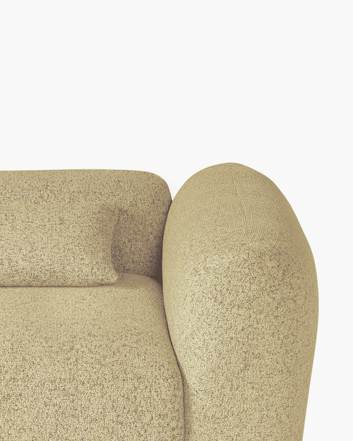 noo.ma Yaro 3-zits hoekbank - Pale Yellow Mélange, zachte zit, linker longchair