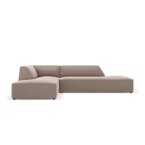 Cosmopolitan Design - Modulaire hoekbank links Siena 4-zits, imitatieleer lichtbruin - 180x273x69cm