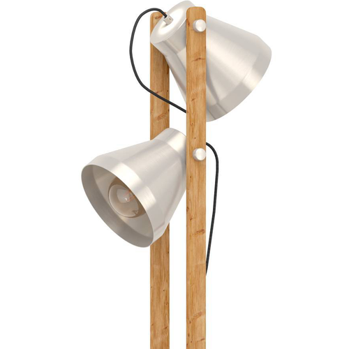 EGLO vloerlamp Cawton - e27 - 134,5 cm - grijs/bruin - staal/hout - vtwonen shop