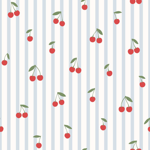 ESTAhome behang kersen blauw en rood - 50 x 900 cm - 131655 - vtwonen shop