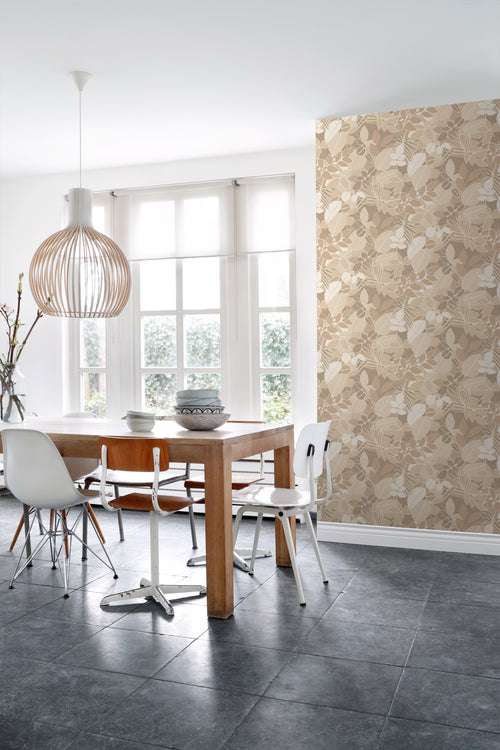 ESTAhome behang bladeren beige - 50 x 900 cm - 139845 - vtwonen shop