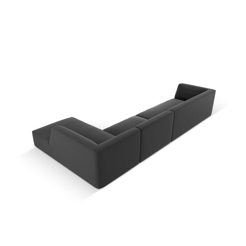 Cosmopolitan Design - Modulaire hoekbank rechts Siena 5-zits, imitatieleer zwart - 180x366x69cm