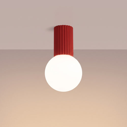 Sollux Lighting Plafondlamp HALO rood IP44 - 12x12x21cm