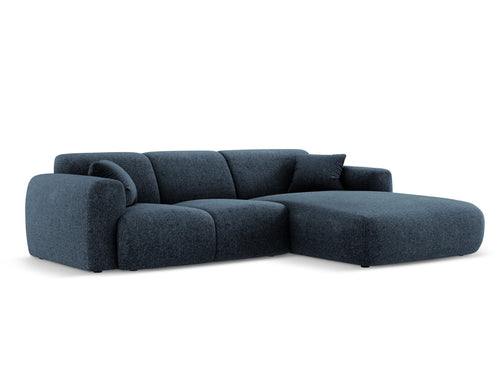 Cosmopolitan Design rechter hoekbank Nolio 4-zits, chenille, koningsblauw - 170x260x72cm