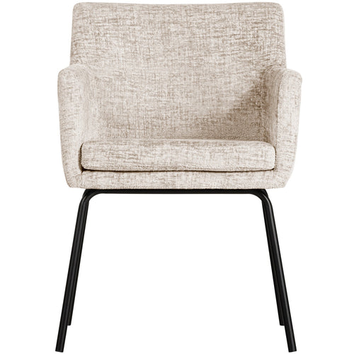 WOOOD eetkamerstoelen Kam - Polyester - Off White - Set van 6