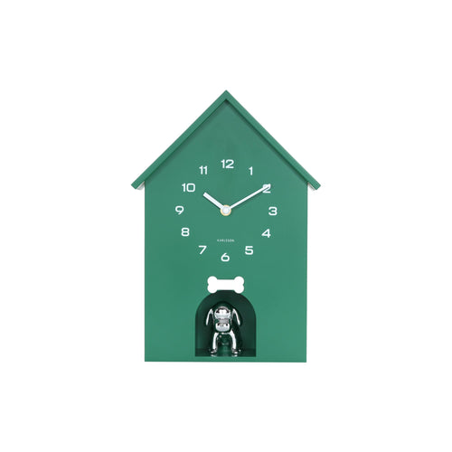 Karlsson wandklok Dog House - groen - 24.9x9x27cm