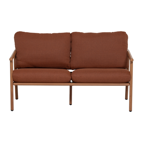 WOOOD 2-zits bank tuin Cavero - Aluminium - Terra/Naturel - 57x129x87