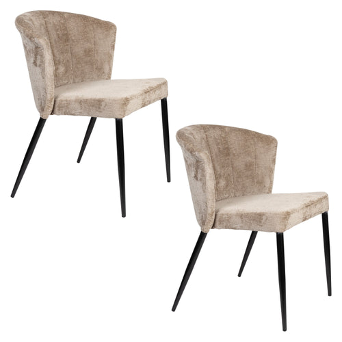 Dutchbone Georgia Eetkamerstoelen  Beige - Set van 2 - vtwonen shop