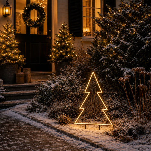 Luca Lighting Garden d'Light Kerstboom Tuinsteker - Kerstversiering Buiten met Warm Wit LED Licht - Kerst Decoratie met Timer en 8 Lichtstanden -