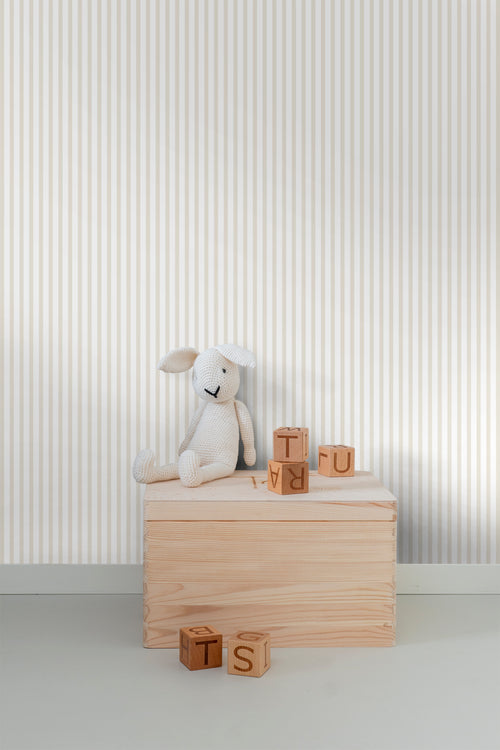 Sanders & Sanders behang strepen beige en wit - 53 cm x 10 m - 640313