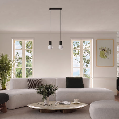 Sollux Lighting Hanglamp HALO 3L zwart - 40x6x120cm