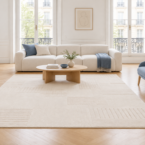 AFK Living vloerkleed Jules - reliëfeffect - beige - 160 x 230 cm